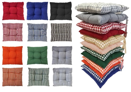 Gingham dining chair seat pad - chair,